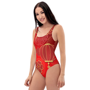 Maillot de Bain 1 Pièce - Oriental Flower - Carnaval rouge